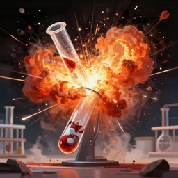 an explosion in a testtube, wow, artstation, professional
