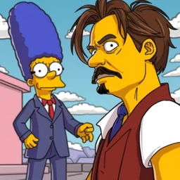 film still of!!!! johnny depp!!!! in ( ( ( ( the simpsons ) ) ) ) movie