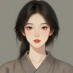 female portrait in the style of Raichiyo, digital art H 704