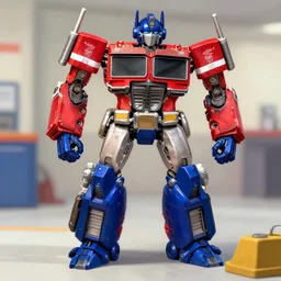 optimus prime arguing with a mechanic due to him not being able to afford the auto bill