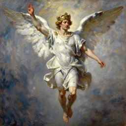 beautiful detailed expressive impressionistic oil painting portrait of ancient roman god emperor steve buscemi levitating in angelic pose wearing the civic crown, art by anders zorn, wonderful masterpiece by greg rutkowski, expressive brush strokes, beautiful cinematic light, american romanticism by greg manchess, jessica rossier