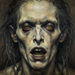 gediminas pranckevicius | close up portrait of a monster in the sinister valley of despair, one mouth, one nose, two eyes, oil painting by tomasz jedruszek, cinematic lighting, pen and ink, intricate line, hd, 4 k, million of likes, trending on artstation greg rutkowski and alphonse mucha