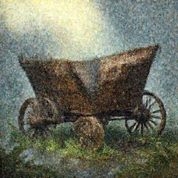 a broken down abandoned wooden wagon, ornate, beautiful, atmosphere, vibe, mist, rain, puddles, fern, flowers, concept art illustration, color page, tone mapping, akihiko yoshida, james jean, andrei riabovitchev, marc simonetti, yoshitaka amano, digital illustration, greg rutowski, volumetric lighting, sunbeams, particles