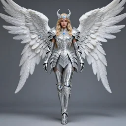 full body photo of an angel warrior queen wearing diamond encrusted armour, highly detailed, 4 k, hdr, smooth, sharp focus, high resolution, award - winning photo