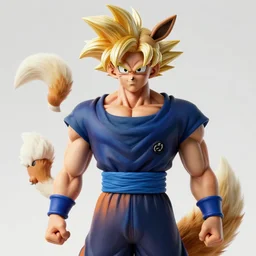 high resolution matte painting of anthro goku in drag with mew tail and eevee ears at world tournament dragonball pokemon