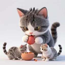domo - kun eating kittens, octane render