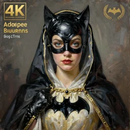Painting of Madonna as Catwoman from Batman Returns. Art by william adolphe bouguereau. Extremely detailed. Beautiful. 4K. Award winning.
