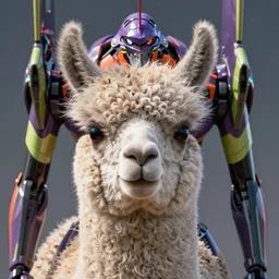 closeup portrait of an evangelion beast mode llama, cyberpunk concept art by pete mohrbacher and artgerm and wlop and greg rutkowski and deathburger, digital art, highly detailed, intricate, sci-fi, sharp focus, Trending on Artstation HQ, deviantart, unreal engine 5, 4K UHD image, daily deviation, masterpiece llama art