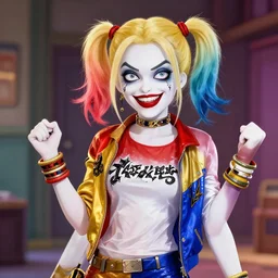 Harley Quinn in Rick and Morty 4K detailed Digital art