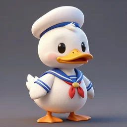 award - winning detailed concept art of a cute iconic anthropomorphic little duck character wearing a sailor suit. art by wlop on bcy. net, realistic. detailed feathers, art by cheng yi. artstationhd, artgerm, disney