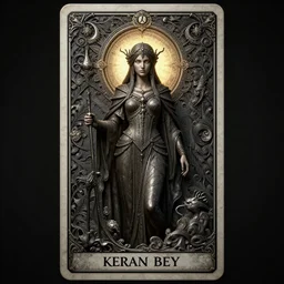 unreal engine render of, centered Intricate portrait of a goddess, tarot card, dark souls colour scheme, luminal, smooth, coherent, high detailed, kerem beyit, Karol Bak, Chris Cold, james gurney, dan mumford, featured on artstation, instagram HD, unreal engine