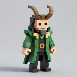 3d voxel low poly render of Loki