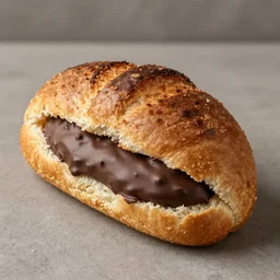 A bread with chocolate hugging another bread with chocolate, Toulouse Lautrec style