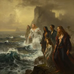 epic professional digital art of startling hungry seascape coastline, faint golden moody atmospheric lighting, painted, intricate, detailed, detailed, foreboding, by leesha hannigan, wayne haag, reyna rochin, ignacio fernandez rios, mark ryden, iris van herpen,, epic, stunning, gorgeous, much wow, cinematic, masterpiece.
