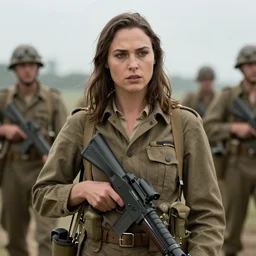 Gal Gadot in Saving Private Ryan film still from Saving Private Ryan