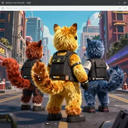 screenshot, saints row fursuit tails mod, furries wearing tails, referencing city of villains pc game