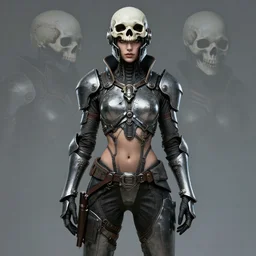 gorgeous girl as a realistic sci - fi cyberpunk knight, full body art by donato giancola and greg rutkowski, realistic face, digital art, trending on artstation, skull helmet, symmetry!!!