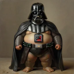 morbidly obese darth vader in the style of botero