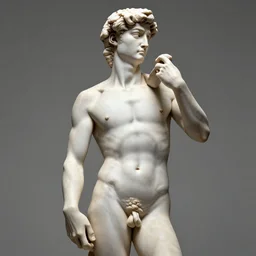a 3 d render of the statue of david out of marble, in the style of michelangelo