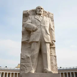 large statue of marx, in the statue park in st. petersburg, by kenton nelson,