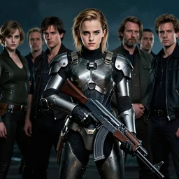 emma watson wearing metal gear armor holding ak - 4 7 dramatic lighting art by yves tanguy by brandon anschultz by yoji shinkawa by richard schmid by greg rutkowski by sandra chevrier by jeremy lipking cinematic dramatic