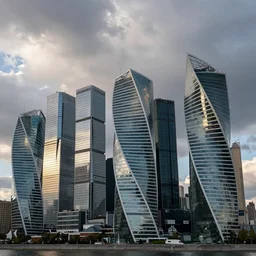 moscow city skyscrapers in giger style