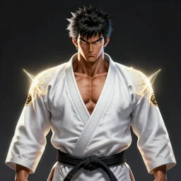 symmetry!! portrait of akuma, street fighter, wearing gi, glowing lights!! intricate, elegant, highly detailed, digital painting, artstation, concept art, smooth, sharp focus, illustration, art by artgerm and greg rutkowski and alphonse mucha