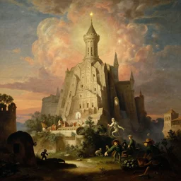 illustration of ⛩, cinematic, film, magical, by canaletto