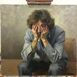 a painting on the subject of depression by Bob Ross