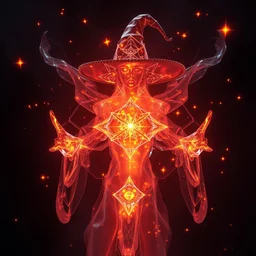 cubist 3 d octane render unreal engine of witch stars ethereal flames phantom shapes