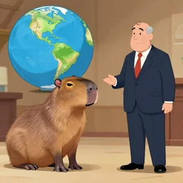 a capybara in mars talking to the world governor