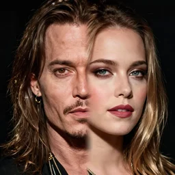 a person who is a combination of johnny depp and amber heard face
