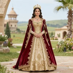 a manipuri princess in a royal attire in a scenic location