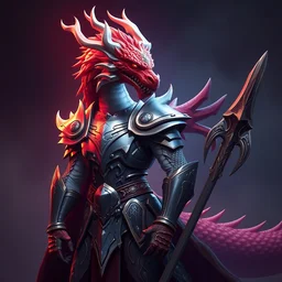 full body portrait shot of a dragon - head knight, anthro, armor, dnd, alphonse mucha, rhads, ross tran, artstation, artgerm, octane render, 1 6 k