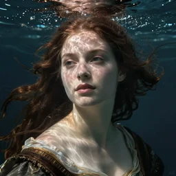 epic beautifull renaissance portrait of beautifull young woman underwater, art by christy lee rogers, mario testino, peter lindbergh