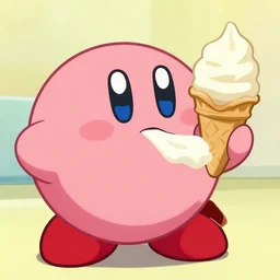 kirby eating icecream