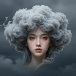 character concept art of a stormy cloud goddess | | cute - fine - face, pretty face, realistic shaded perfect face, fine details by stanley artgerm lau, wlop, rossdraws, james jean, andrei riabovitchev, marc simonetti, and sakimichan, tranding on artstation