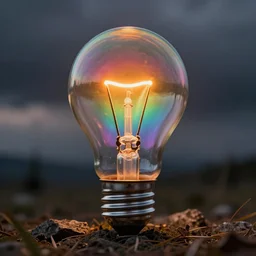 a rainbow light bulb