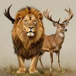 half lion half deer artwork by Sergey Kolesov