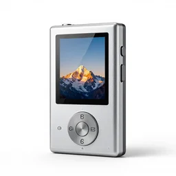 silver walkman, stylized 3d render, isolated on a pure white background, centered, entire object in frame, sharp focus, soft studio lighting