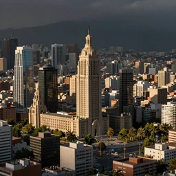 a miniature diorama of downtown santiago de chile, macro photography
