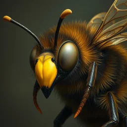 portrait of a human bee chimera, very beautiful sharp, detailed, high quality, by greg rutkowski, artgerm