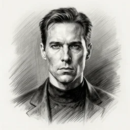 Neo from Matrix, pencil sketch, concept art