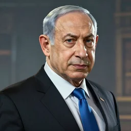 An epic fantasy anime style portrait painting of Benjamin Netanyahu, unreal 5, DAZ, hyperrealistic, octane render, cosplay, RPG portrait, dynamic lighting