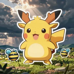cute miss mascot chevroum chevroum gogoat pokemon sticker art, cronobreaker, beeple game icon