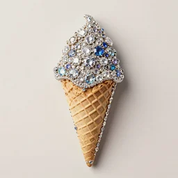 an ice cream cone made out of jewels