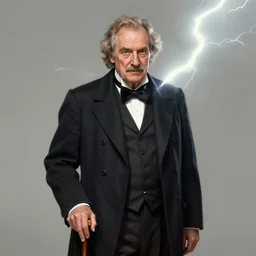 distinguished gentleman with cane, lightning, portrait, behance hd artstation, style of jesper ejsing
