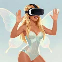 : brittney spears wearing vr goggles, shepard fairy style art, digital art, illustration, art station