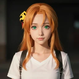 A full portrait photo of nami, f/22, 35mm, 2700K, lighting.