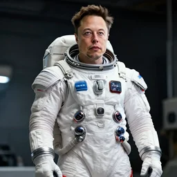 Elon Musk in an Apollo suit